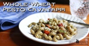 A whole-wheat, 100% real version of Noodle and Company's classic Pesto Cavatappi.