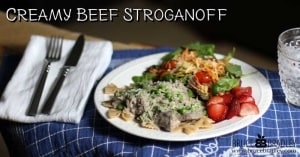 Bruce Bradley's Creamy Beef Stroganoff with Peas is a delicious, healthier take on traditional stroganoffs that's made with 100% real ingredients and lots of veggies.