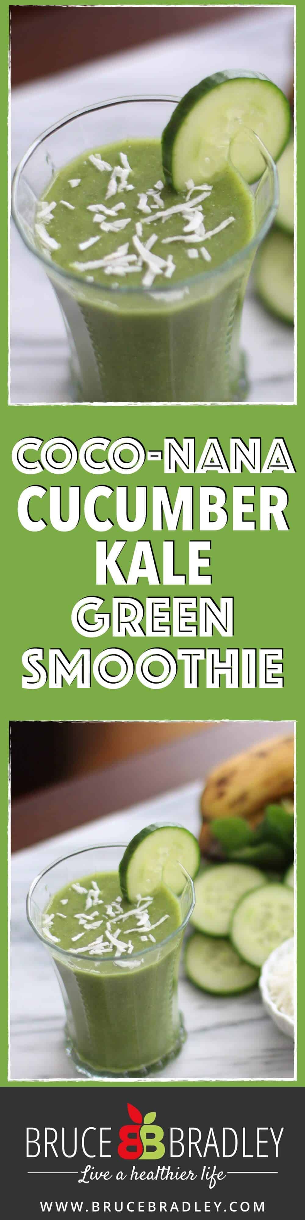 Green Smoothies Like This Coco-Nana Cucumber Kale Green Smoothie Are A Delicious Way To Get More Greens In Your Diet! Made With Kale, Cucumbers, Bananas, Coconut, And Chia Seeds, This Is One Great Way To Eat And Drink Good Stuff!