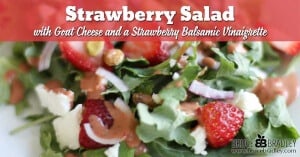 Serve up a delicious helping of spring or summer with this Strawberry Salad with goat cheese, pistachios, and a creamy Strawberry Balsamic Vinaigrette!