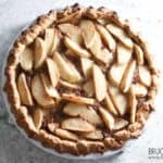 A delicious "open face" single crust apple pie that's super easy to make and even better the next day!