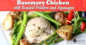 This Rosemary Chicken with Roasted Potatoes and Asparagus recipe is an easy, one-pan dinner that tastes like you spent all day in the kitchen!